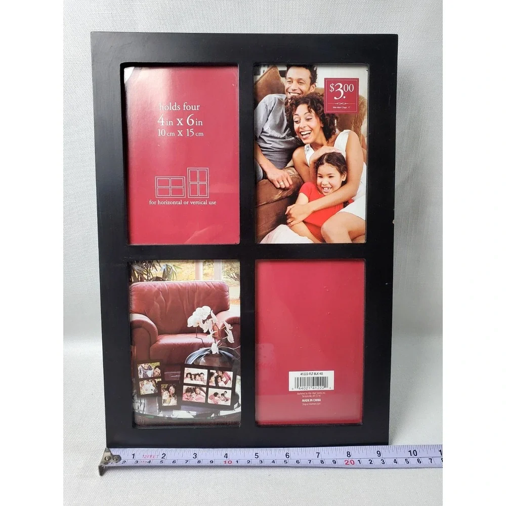 Set of‎ 2 ● Black 4x6 Collage Photo Frames Wall or Table Display (New Old Stock)